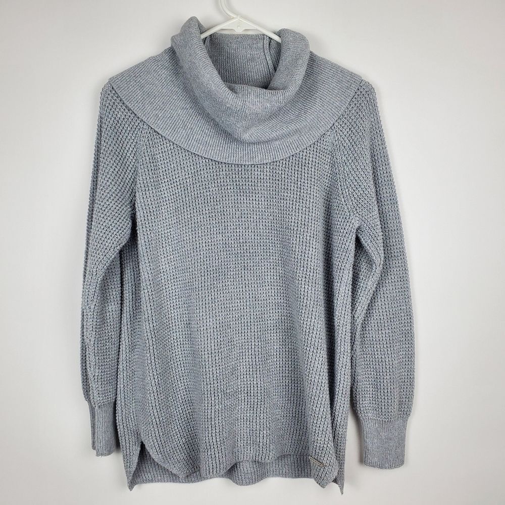 MICHAEL MICHAEL KORS Waffle Knit Sweater Cowl Turtleneck Pullover Oversized Fit